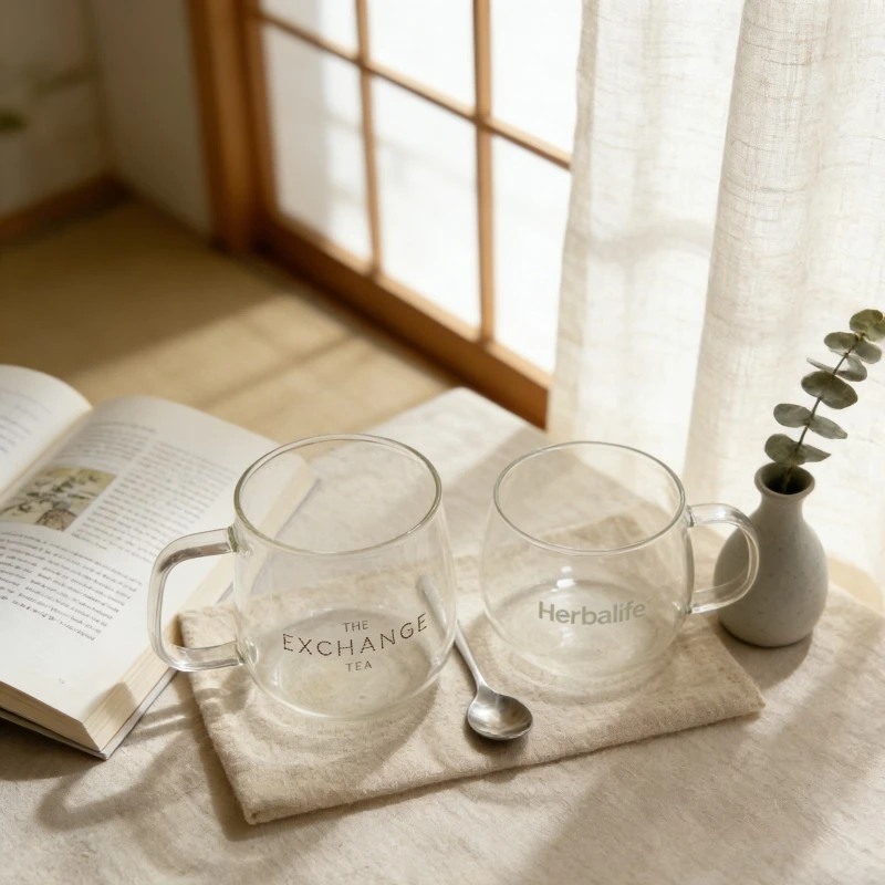 Custom Egg Shaped Glass Mugs With Handles
