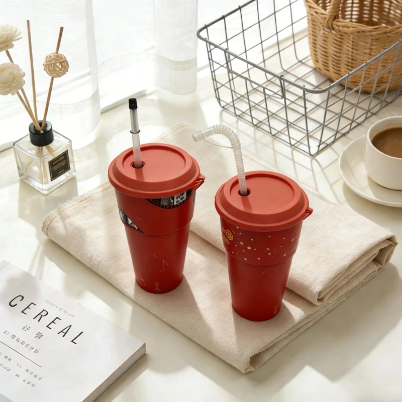 Custom Printed Commemorative Plastic Straw Cups